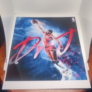 NEW! JULIUS ERVING DR.J SIXERS 8.5x11 ULTRA GLOSSY OLD SCHOOL COLOR ART🏀POSTER!